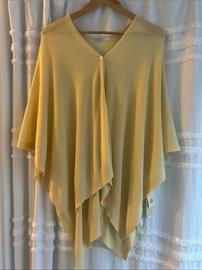 Muji yellow wrap / shawl /poncho with buttons nwt